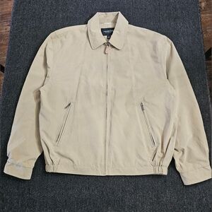 Auburn London Fog Beige Zip-Front Golf Jacket Men's Size Medium